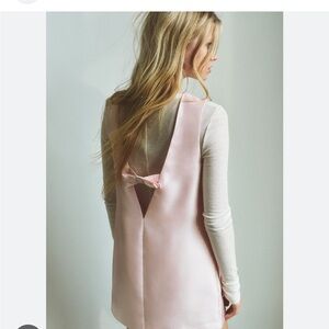 H&M Pink Sleeveless Dress with Bow Detail